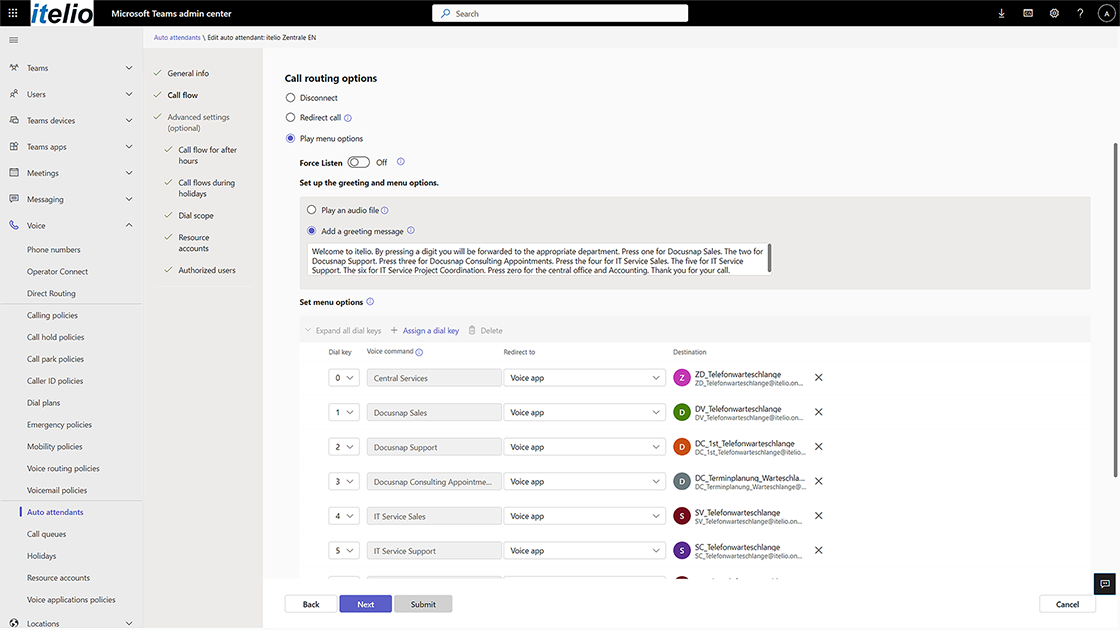 Screenshot administration in the Teams Admin Center